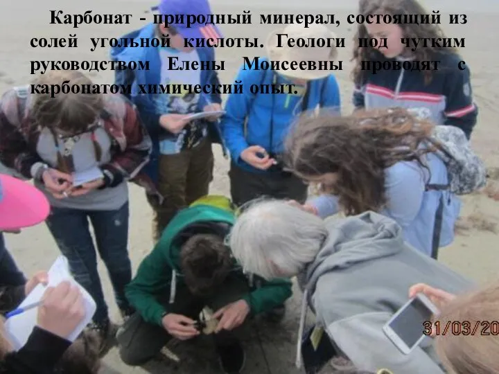 Карбонат - природный минерал, состоящий из солей угольной кислоты. Геологи под чутким