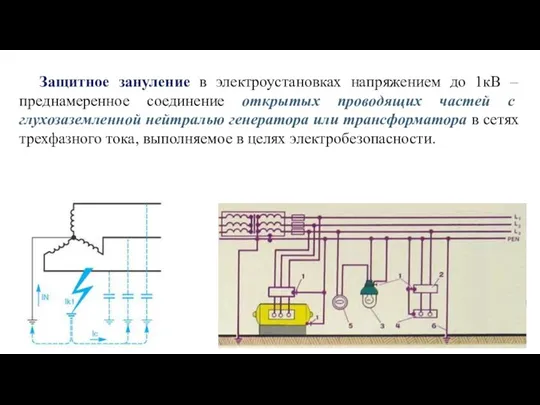 Защитное зануление в электроустановках напряжением до 1кВ – преднамеренное соединение открытых проводящих