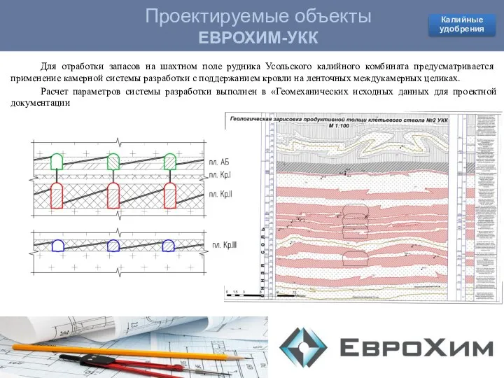 Проектируемые объекты КОВДОРСКИЙ ГОК Проектируемые объекты ЕВРОХИМ-УКК Для отработки запасов на шахтном