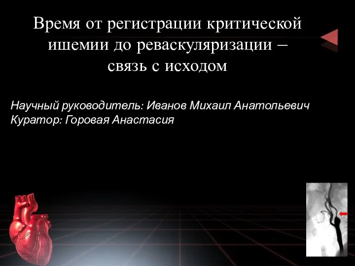 Научный руководитель: Иванов Михаил Анатольевич Куратор: Горовая Анастасия Время от регистрации критической