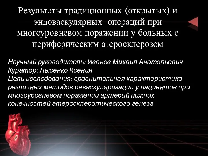 Научный руководитель: Иванов Михаил Анатольевич Куратор: Лысенко Ксения Цель исследования: сравнительная характеристика