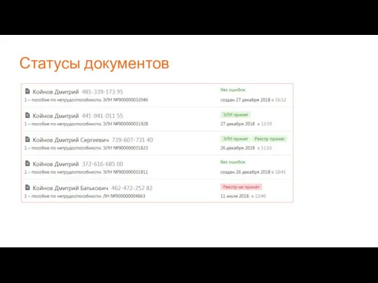 Статусы документов