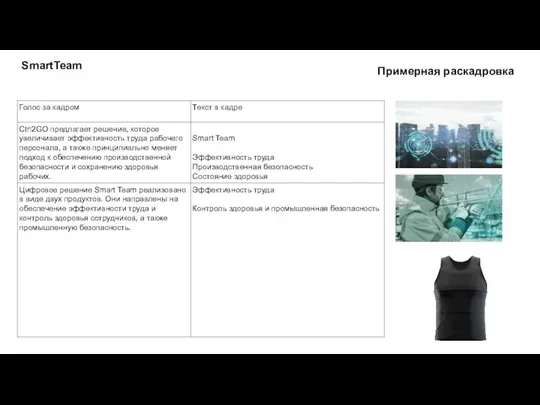 SmartTeam Примерная раскадровка