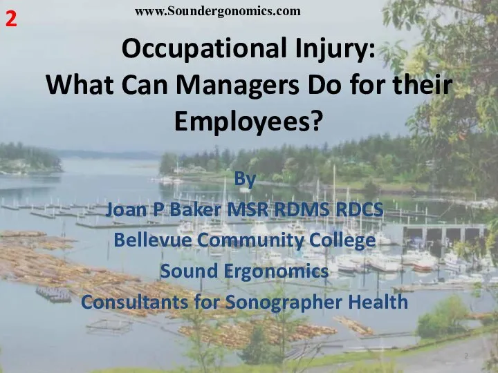 www.Soundergonomics.com Occupational Injury: What Can Managers Do for their Employees? By Joan
