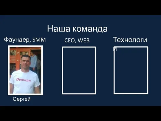 Наша команда Фаундер, SMM CEO, WEB Технологии Сергей