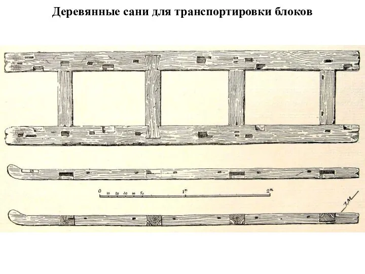 Деревянные сани для транспортировки блоков