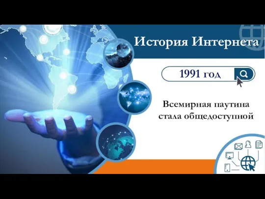 Всемирная паутина стала общедоступной 1991 год История Интернета