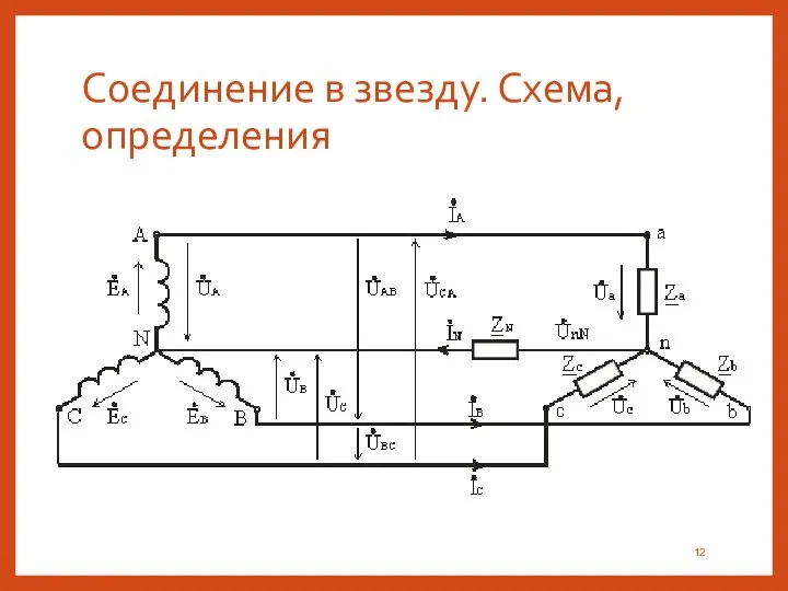 Соединение в звезду. Схема, определения