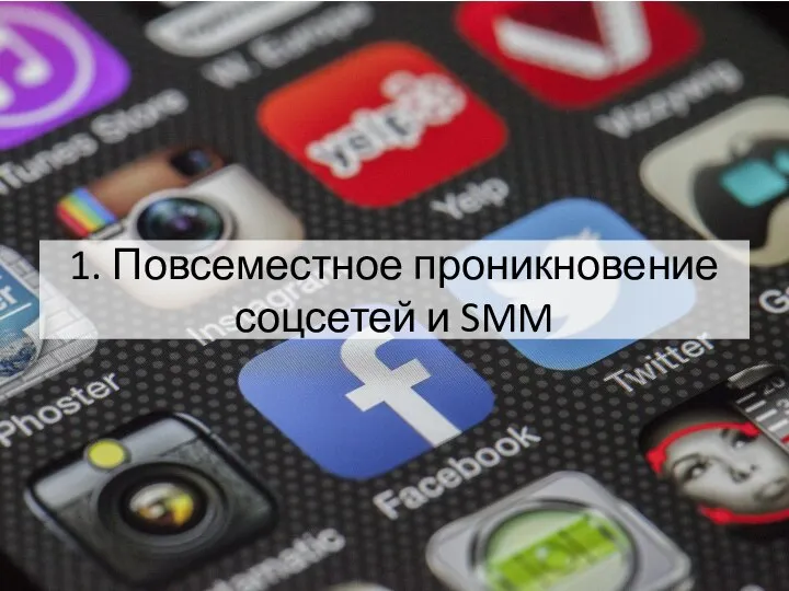 1. Повсеместное проникновение соцсетей и SMM