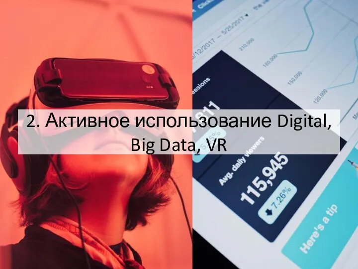 2. Активное использование Digital, Big Data, VR