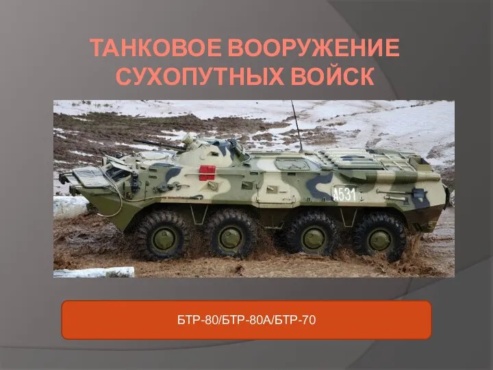 ТАНКОВОЕ ВООРУЖЕНИЕ СУХОПУТНЫХ ВОЙСК БТР-80/БТР-80А/БТР-70