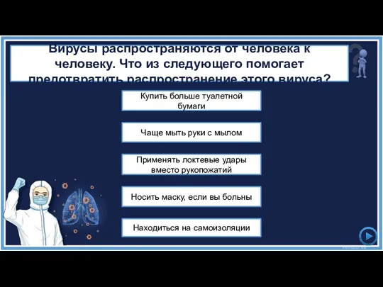 Чаще мыть руки с мылом Купить больше туалетной бумаги Применять локтевые удары