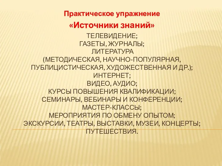 ТЕЛЕВИДЕНИЕ; ГАЗЕТЫ, ЖУРНАЛЫ; ЛИТЕРАТУРА (МЕТОДИЧЕСКАЯ, НАУЧНО-ПОПУЛЯРНАЯ, ПУБЛИЦИСТИЧЕСКАЯ, ХУДОЖЕСТВЕННАЯ И ДР.); ИНТЕРНЕТ; ВИДЕО,