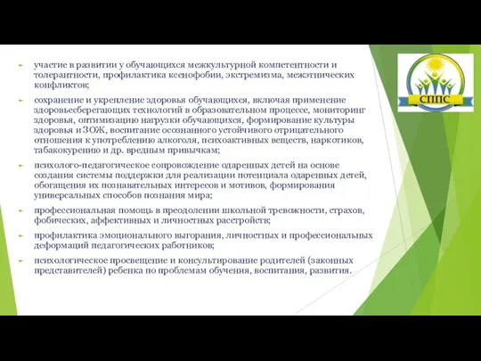 участие в развитии у обучающихся межкультурной компетентности и толерантности, профилактика ксенофобии, экстремизма,