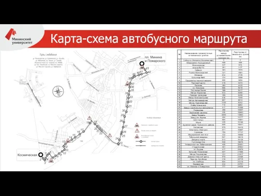 Карта-схема автобусного маршрута