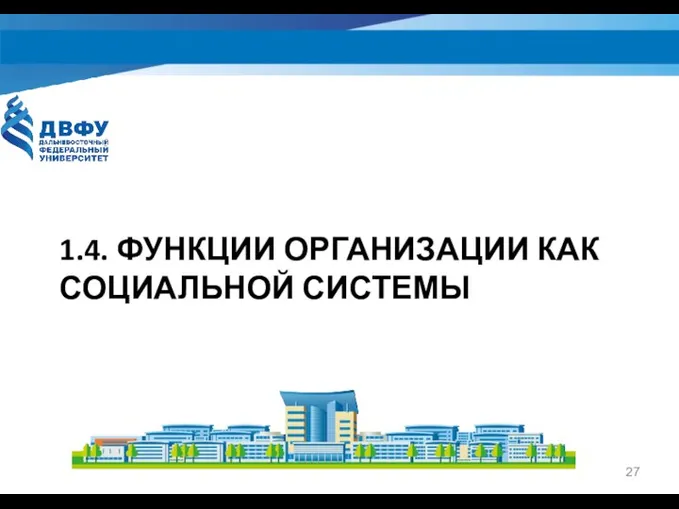 1.4. ФУНКЦИИ ОРГАНИЗАЦИИ КАК СОЦИАЛЬНОЙ СИСТЕМЫ