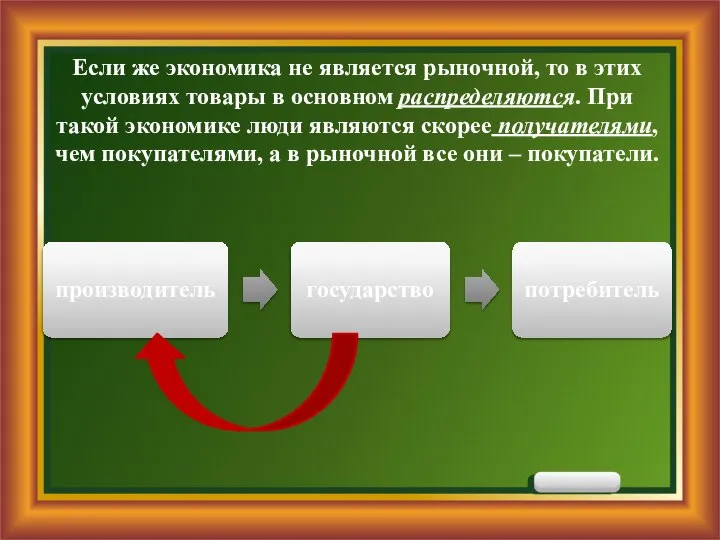 Если же экономика не является рыночной, то в этих условиях товары в