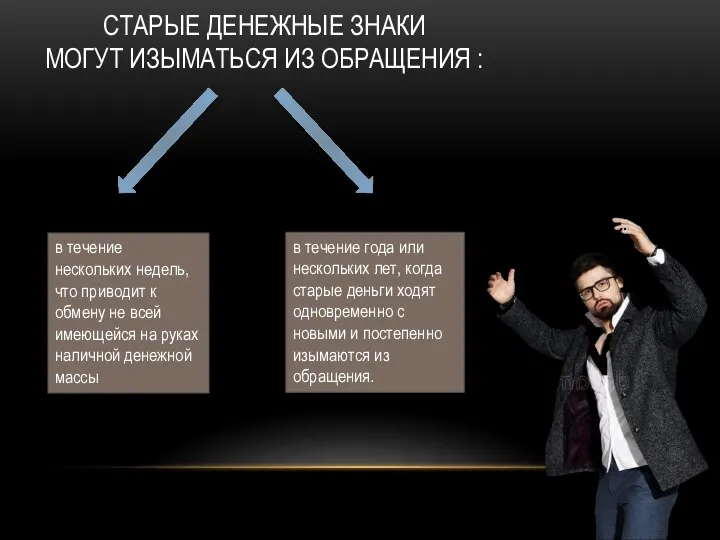 СТАРЫЕ ДЕНЕЖНЫЕ ЗНАКИ МОГУТ ИЗЫМАТЬСЯ ИЗ ОБРАЩЕНИЯ : в течение нескольких недель,