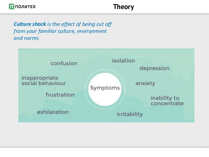 Theory Culture shock is the effect of being cut off from your