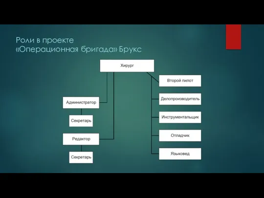 Роли в проекте «Операционная бригада» Брукс