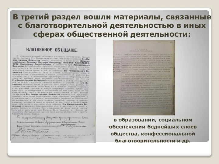 в образовании, социальном обеспечении беднейших слоев общества, конфессиональной благотворительности и др. В