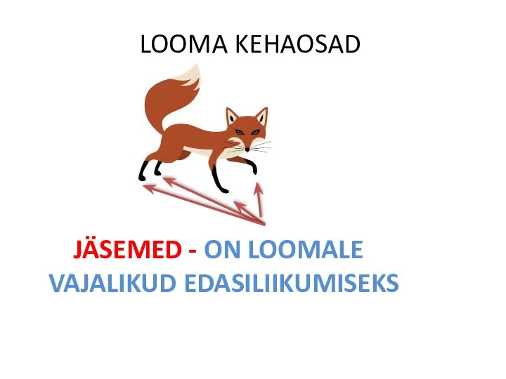 LOOMA KEHAOSAD JÄSEMED - ON LOOMALE VAJALIKUD EDASILIIKUMISEKS