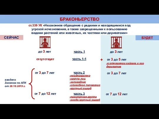 БРАКОНЬЕРСТВО ст.339 УК «Незаконное обращение с редкими и находящимися под угрозой исчезновения,