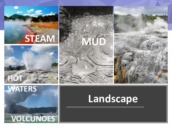 Landscape MUD STEAM HOT WATERS VOLCUNOES