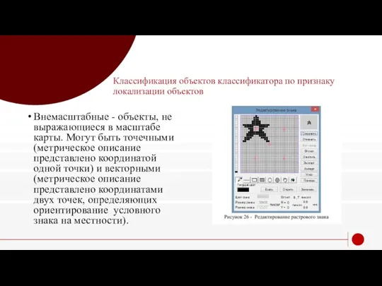 Классификация объектов классификатора по признаку локализации объектов Внемасштабные - объекты, не выражающиеся