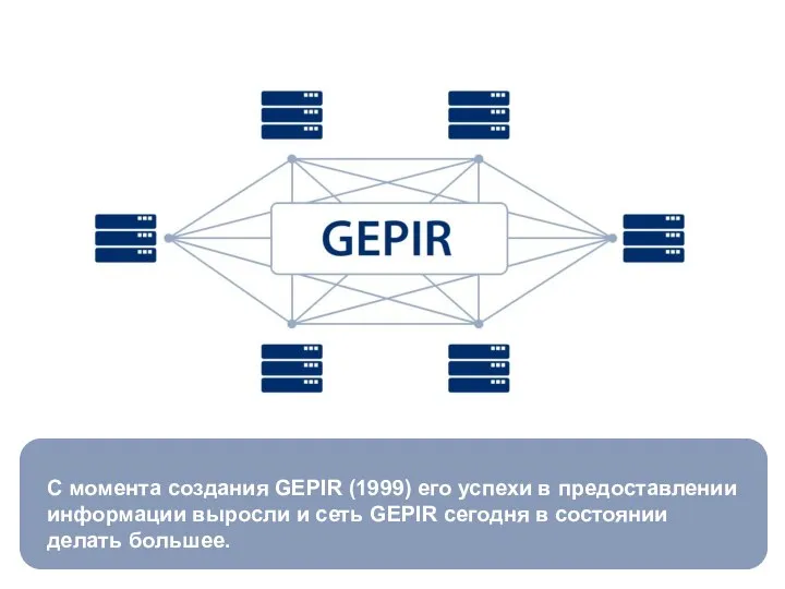 С момента создания GEPIR (1999) его успехи в предоставлении информации выросли и