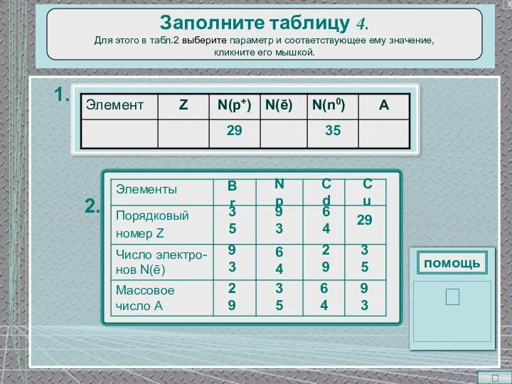 Заполните таблицу 4. Для этого в табл.2 выберите параметр и соответствующее ему