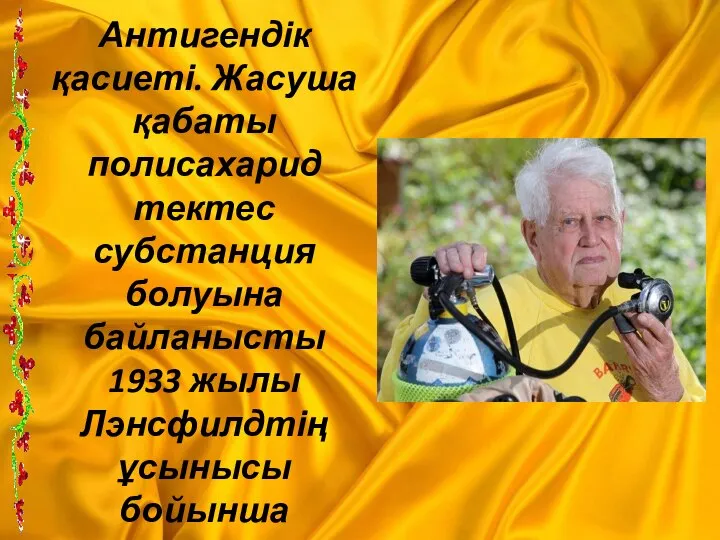 Антигендік қасиеті. Жасуша қабаты полисахарид тектес субстанция болуына байланысты 1933 жылы Лэнсфилдтің