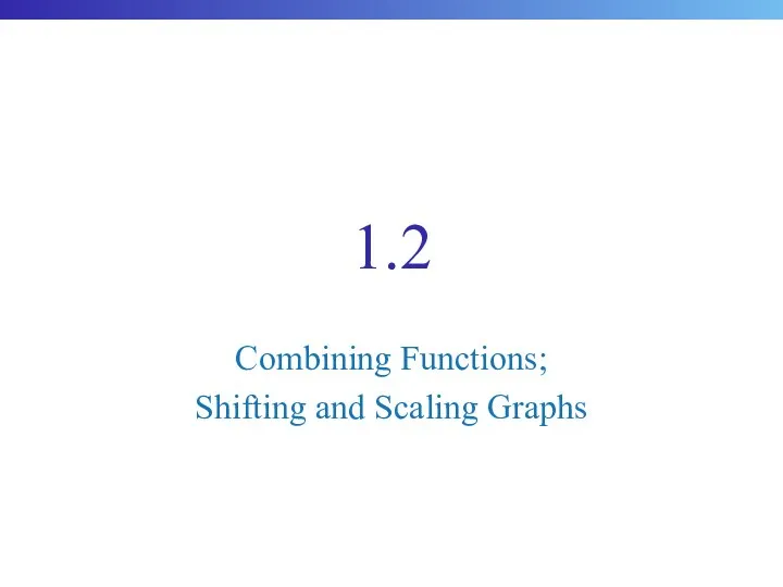 1.2 Combining Functions; Shifting and Scaling Graphs