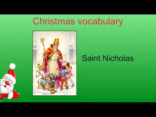 Christmas vocabulary Saint Nicholas