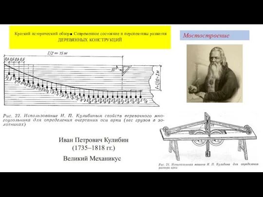 Мостостроение Краткий исторический обзор. Современное состояние и перспективы развития ДЕРЕВЯННЫХ КОНСТРУКЦИЙ