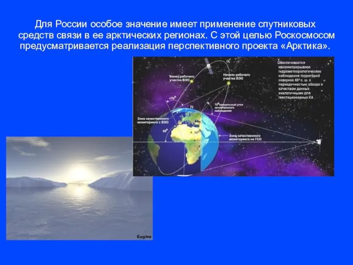 Для России особое значение имеет применение спутниковых средств связи в ее арктических