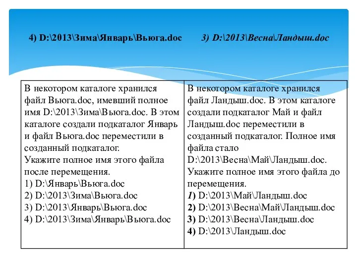 4) D:\2013\Зима\Январь\Вьюга.doc 3) D:\2013\Весна\Ландыш.doc