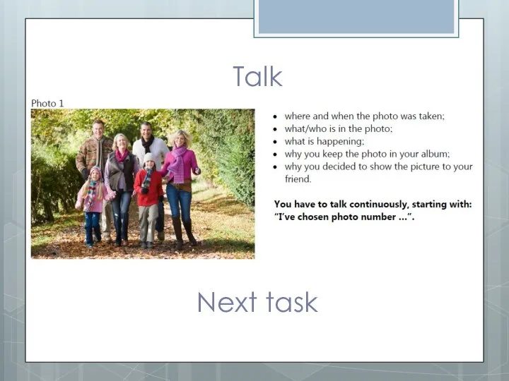 Talk Next task