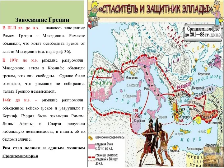 Завоевание Греции В III-II вв. до н.э. – началось завоевание Римом Греции