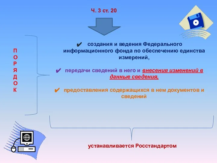 Ч. 3 ст. 20 создания и ведения Федерального информационного фонда по обеспечению