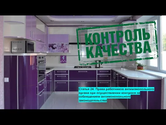 Статья 24. Права работников антимонопольного органа при осуществлении контроля за соблюдением антимонопольного законодательства