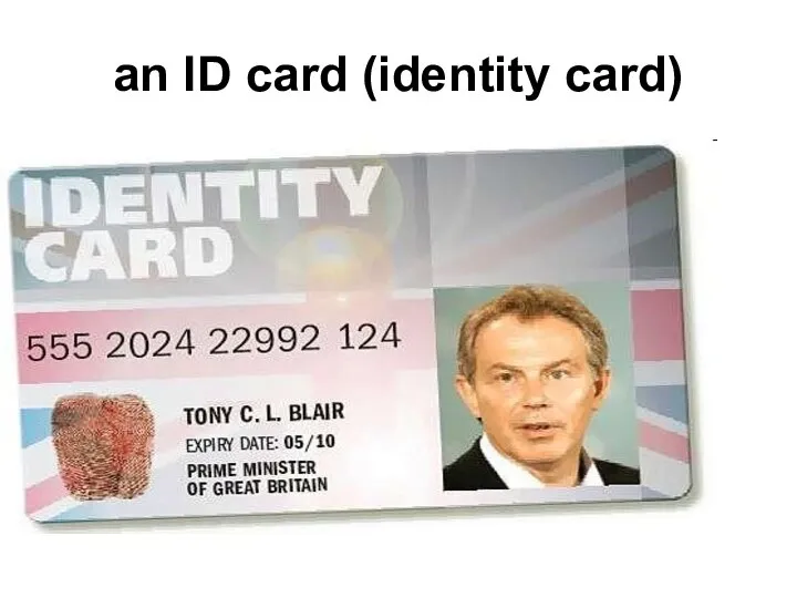 an ID card (identity card)