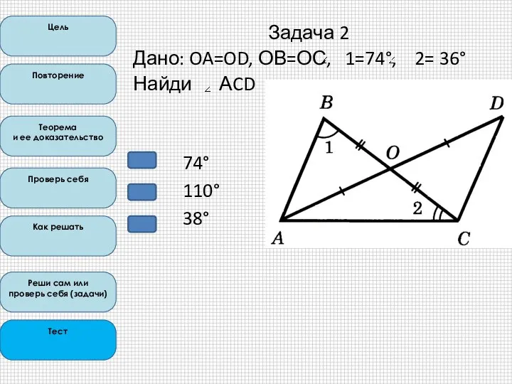 Цель Повторение Теорема и ее доказательство Проверь себя Как решать Реши сам