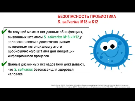 На текущий момент нет данных об инфекциях, вызванных штаммом S. salivarius M18