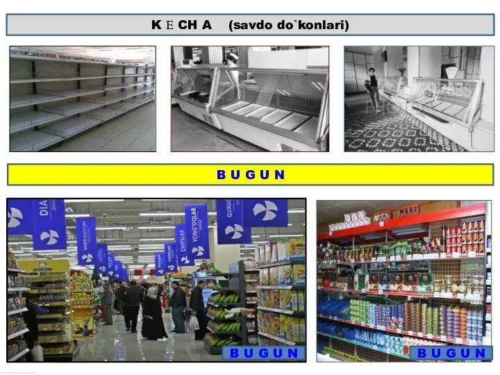 K Е CH A (savdo do`konlari) B U G U N B