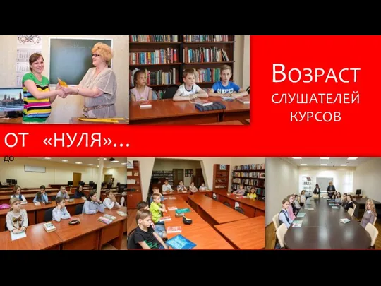 ВОЗРАСТ СЛУШАТЕЛЕЙ КУРСОВ ОТ «НУЛЯ»… до