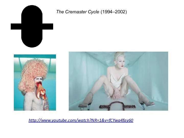 http://www.youtube.com/watch?NR=1&v=fCYwa4fay60 The Cremaster Cycle (1994–2002)