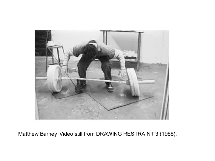 Matthew Barney, Video still from DRAWING RESTRAINT 3 (1988).