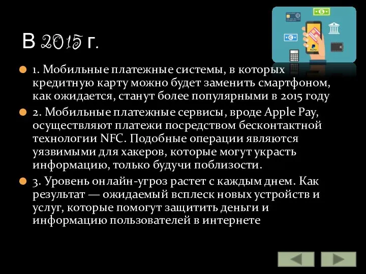 1. Мобильные платежные системы, в которых кредитную карту можно будет заменить смартфоном,