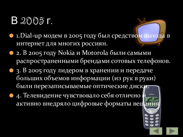 1.Dial-up модем в 2005 году был средством выхода в интернет для многих